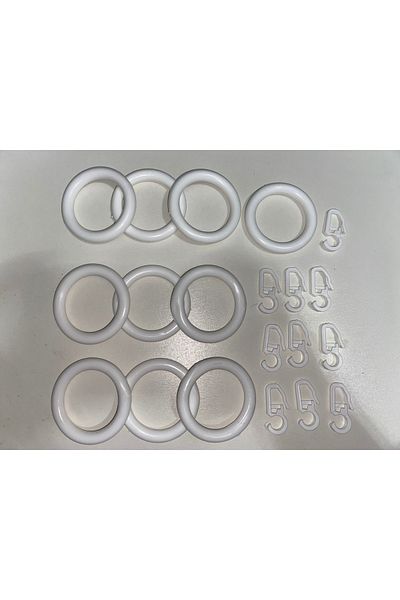 Beyazıt Tekstil Rustic Curtain Apparatus Ring and Button 10 Pieces