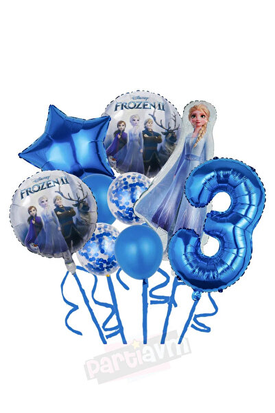 PARTİAVM مجموعة بالونات فروزن إلسا باللون الأزرق - بالونات شفافة مع كونفيت، ن...