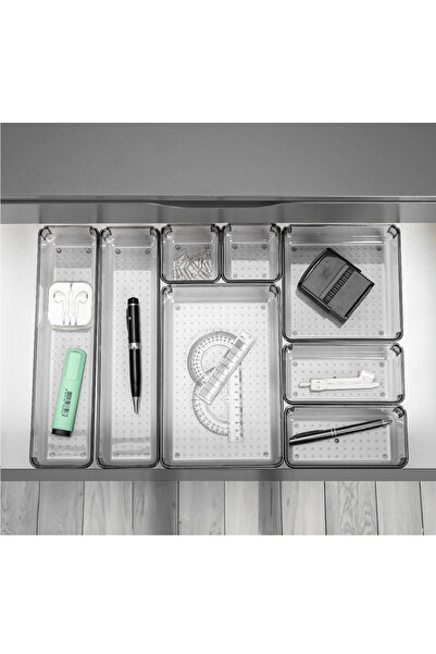 Vienev 8-Piece In-Drawer Modular Organizer Organizer 2x(D.K.DKDRTGN K.KARE) 1x(O.DKDRTGN B.KARE)