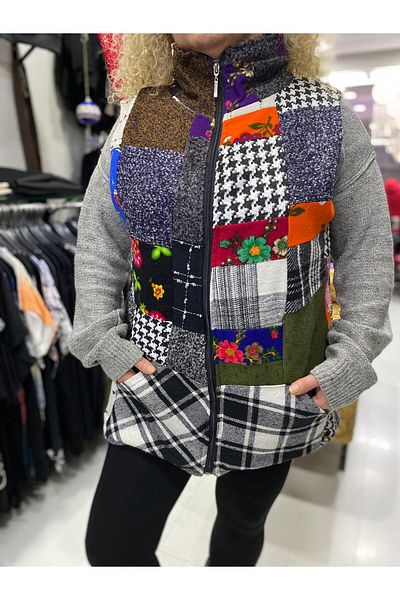 Butik Ayseba Authentic Vest with Forty Patch Flannel Pockets