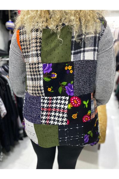 Butik Ayseba Authentic Vest with Forty Patch Flannel Pockets