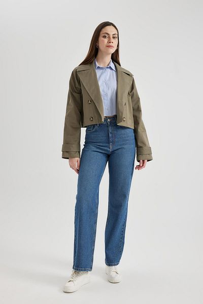 DeFacto Crop Trench Coat B8278ax24sp