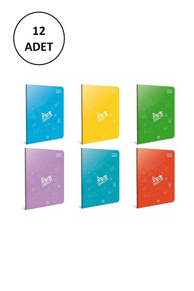 Gıpta A4 60YP Plain Stitch PP Cover Notebook - 12 Pieces