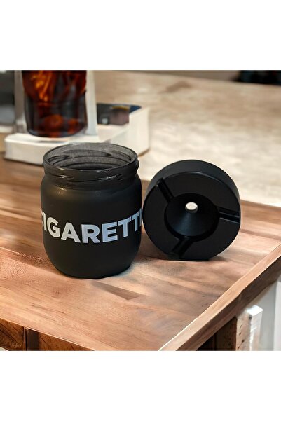 Genel Markalar Kokusuz Cam Küllük Cam Siyah Yuvarlak