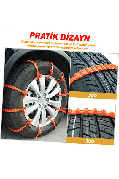 Microcase Universal Ergonomik Araç Oto 10'lu Plastik Kar Zinciri Araba Palet Kelepçesi -AL4205