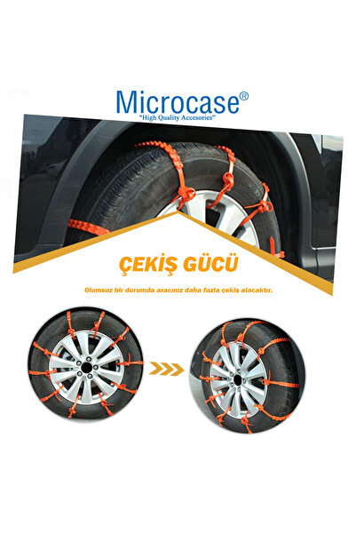 Microcase Universal Ergonomik Araç Oto 10'lu Plastik Kar Zinciri Araba Palet Kelepçesi -AL4205