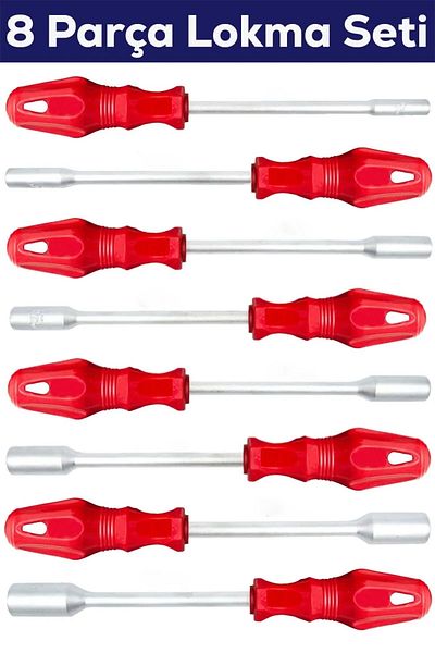 MOONSHOP Pro Series 6-14 8 Piece Socket and Screwdriver Set - For Household and Industrial Use