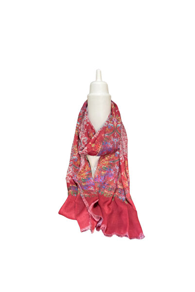 LeJupi Kadın Şal Tesettür Flamlı Keten Desenli