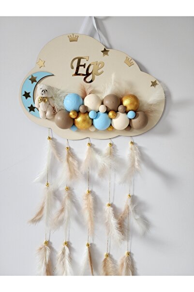 HD Different Kapı Süsü Ahşap Bulut Kapısüsü Bebek Odası Isimlik Strafor Toplu