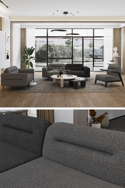 Modalife Puffy Oturma Odası Koltuk Takımı - Antrasit