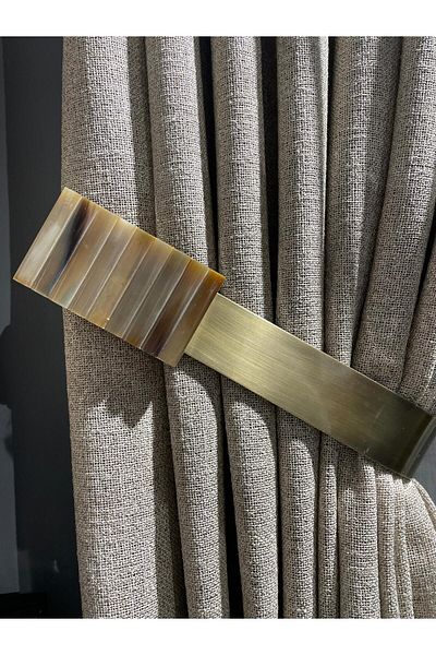 VANESSA PERDE Special Design Bone 2-Piece Curtain Arm Tie Hand Work 02