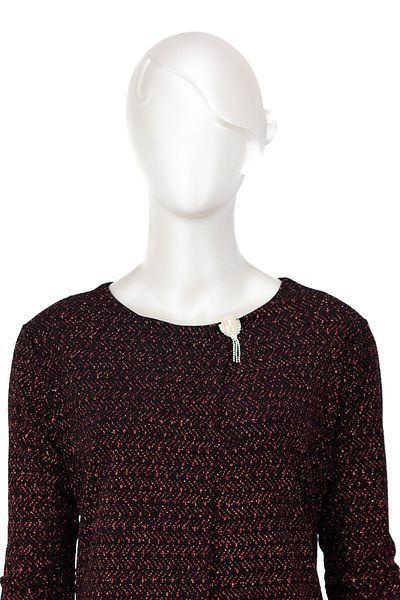 Oppland Rochie de seară pentru mamă cu aspect de costum de damă, cu aspect nisipos, cu paiete și broșă elegantă, potrivire completă confortabilă