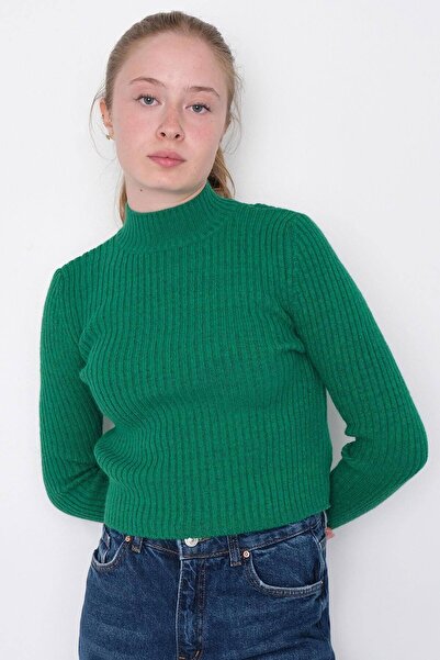 Addax Πλεκτό πουλόβερ με ριμπ ψηλό γιακά K3303-b6