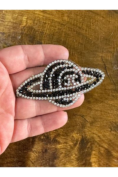 Gönülden Tasarım 8X4 CM FERĂ STICKABLE PLANETA SATURN ARMĂ PATCH CUSUT ACCESORIUL ÎMbrăcămintei