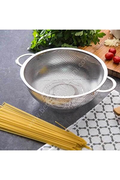 Enfa Paslanmaz Çelik Makarna Meyve Sebze Süzgeci Süzgeç 29 Cm