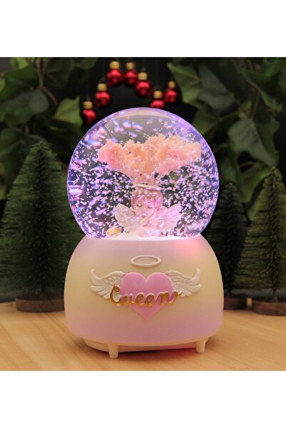 HEDİYEBİZİZ QUENN MELEK Kar Motorlu, Işıklı ve Müzikli Mega Boy Kar Küresi