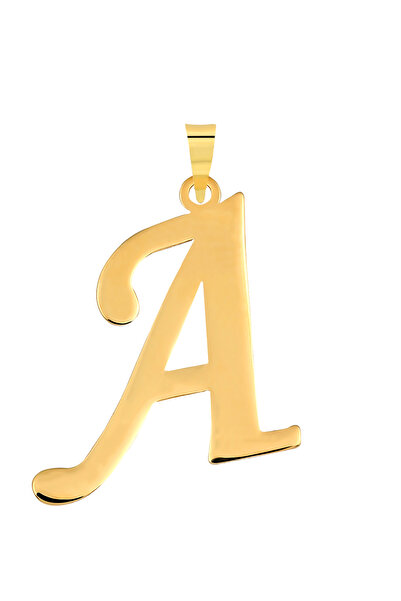 MOOM MÜCEVHERAT 14 Ayar Altın A Harfi Kolye Ucu El İşi Tasarım Harf Zincir Da...