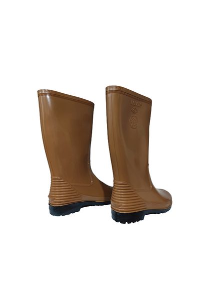 PALALI Μακριές μπότες βροχής Unisex ανοιχτό καφέ μαύρη σόλα με μαχαίρι