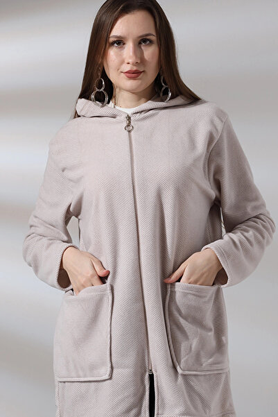 Buklemoda Φούτερ Fleece με ρίγες - Μεγάλο μέγεθος