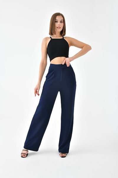 VOLT CLOTHİNG Palazzo-Hose aus Lycra mit hoher Taille und Klettverschluss für Damen