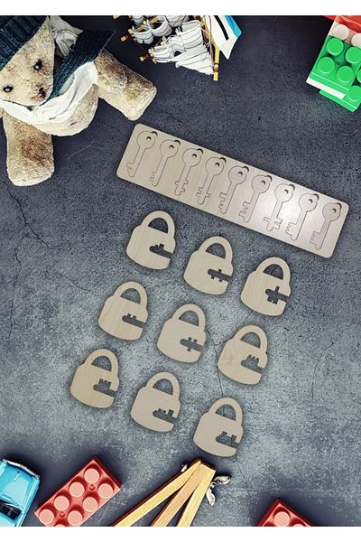 NT Handmade Wooden Educational Key Puzzle for Kids - Children's Gift Wooden Toy