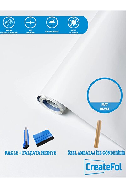 CreateFol Beyaz Kendinden Yapışkanlı Buzdolabı ve bulaşık makinesi Kaplama Folyosu set