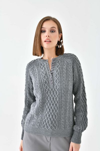 VOLT CLOTHİNG Women's Buttoned Knitted Sweater