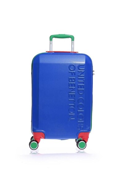 Benetton Kabin Boy %100 Policarbon Kırılmaz Valiz Mavi Bnt600