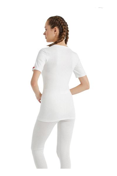 Blackspade Λευκό θερμικό εσώρουχο Unisex με κοντό μανίκι V-λαιμόκοψη C3T6N2O1
