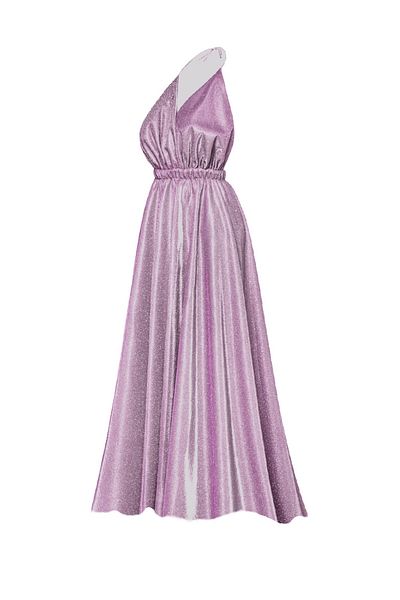 Gülşah Evecen Special Design Dusty Pink Glitter Midi Dress