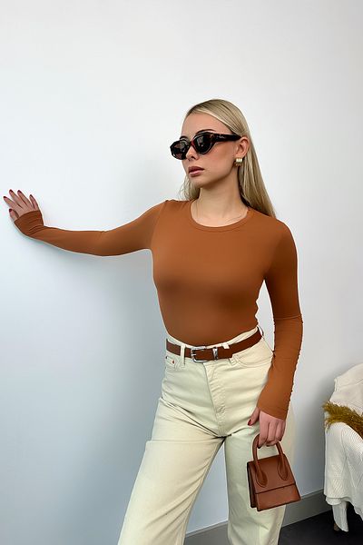 LACHT Γυναικείο σώμα New Season Polyamide Tan Soft Textured Basic Body