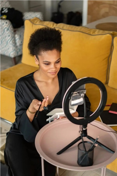 BSTBRANDSHOPPİNGTR Masa Ayaklı 10 Inç Ring Lıght Uyumlu Influencer Telefon Tu...