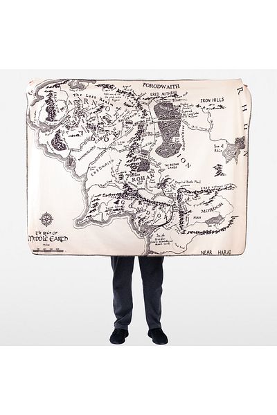 The Lucid Lab Lord Of The Rings Middle World Map - Lord Of The Rings Polar TV Blanket