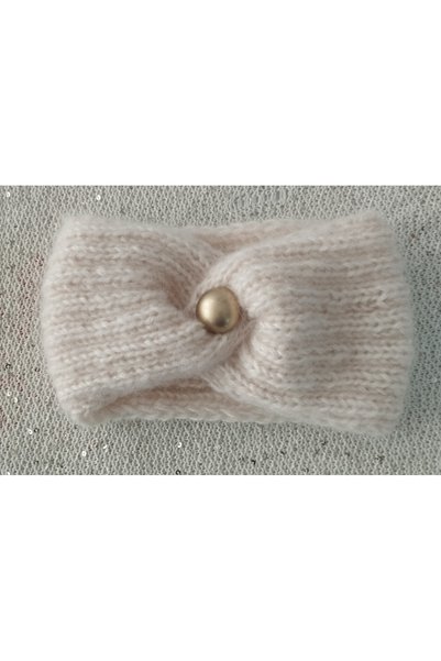 Nympha Knitted Headband, Hand Knitted Twisted Bandana, Winter Half Beanie, Knitted Earmuff