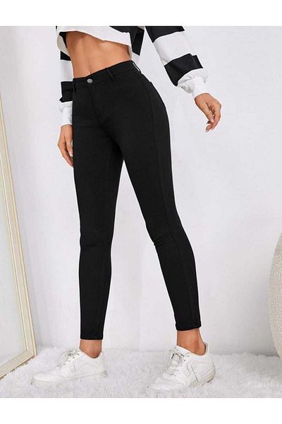Livik High Waist Black Ankle Length Narrow Leg Skinny Lycra Jeans