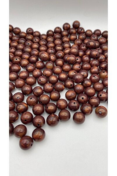 Hedef Bijuteri خرز كراميل رخامي بني 16 ملم، مجوهرات، إكسسوارات، خرز صناعة الحقائب (100 جرام ~ 42 قطعة خرز)