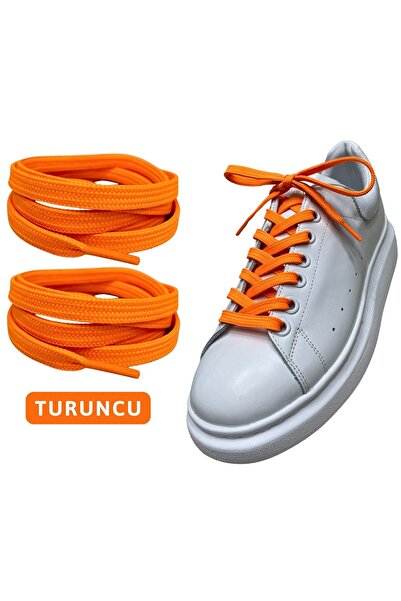 ipekbazaar Exclusice 120 Cm Turuncu Yassı Spor Ayakkabı Bağcığı, Çift Katmanl...