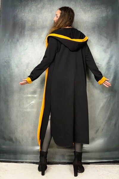 Quincey Yellow Striped Maxi Hooded Cardigan