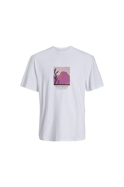 Jack & Jones Λευκό ανδρικό μπλουζάκι - 12253613 Jorlucca Graphic, Ss Crew Neck