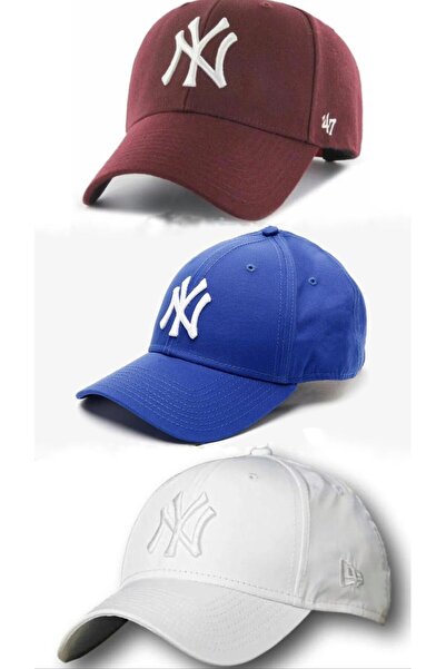 w white stars sports & wear Spor Şapka Unisex 3'lü Takım Arkası Cırtlı Ayarla...