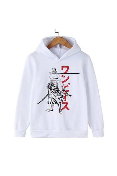 GALASHOP White hooded unisex Manga One Piece Hoodie Gear 5 Roronoa Zoro
