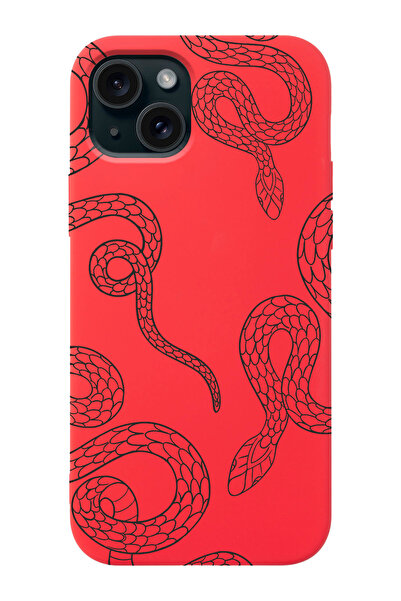 shoptocase Iphone 15 Uyumlu Snakes Desenli Lansman Telefon Kılıfı