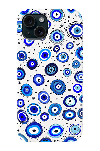 shoptocase Iphone 15 Uyumlu Nazar Boncukları Desenli Lansman Telefon Kılıfı
