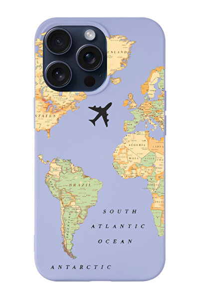 shoptocase Iphone 15 PRO MAX Uyumlu Eski Dünya Haritası Desenli Lansman Telef...
