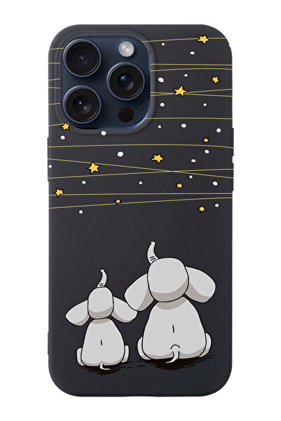 shoptocase Iphone 15 PRO Uyumlu Yıldızlı Filler Desenli Lansman Telefon Kılıfı