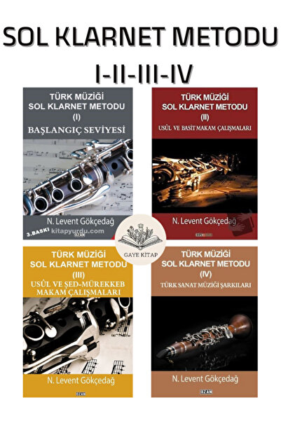 Ozan Yayıncılık Türk Müziği Sol Klarnet Metodu 1-2-3-4 ( 4 Kitap Set )