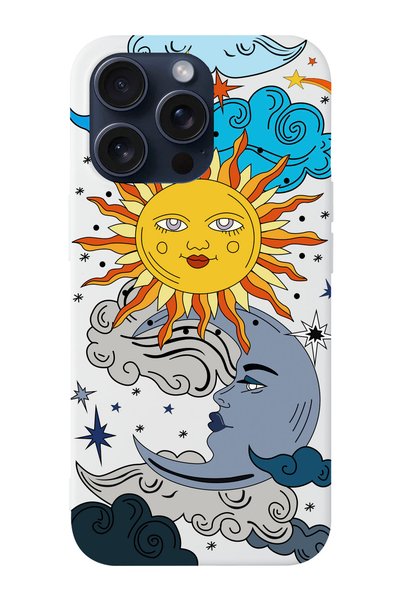 shoptocase iPhone 15 Pro Max Compatible Sun and Moon Pattern Launch Phone Case