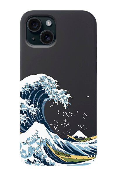 shoptocase Iphone 15 Uyumlu Kanagawa Desenli Lansman Telefon Kılıfı