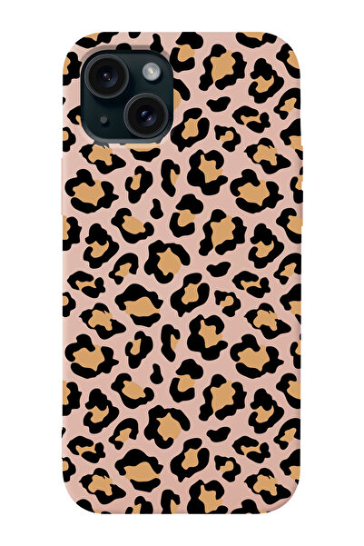 shoptocase Iphone 15 PLUS Uyumlu Leopar Desenli Lansman Telefon Kılıfı