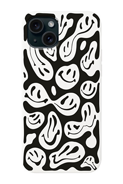 shoptocase حافظة هاتف متوافقة مع هاتف Iphone 15 PLUS بنمط الوجوه المبتسمة